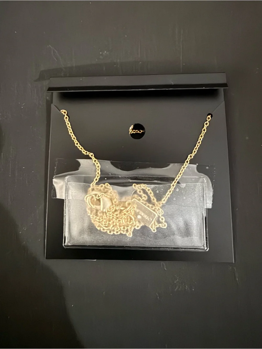 Coach Gold Crystal Open-Heart Pendant Necklace